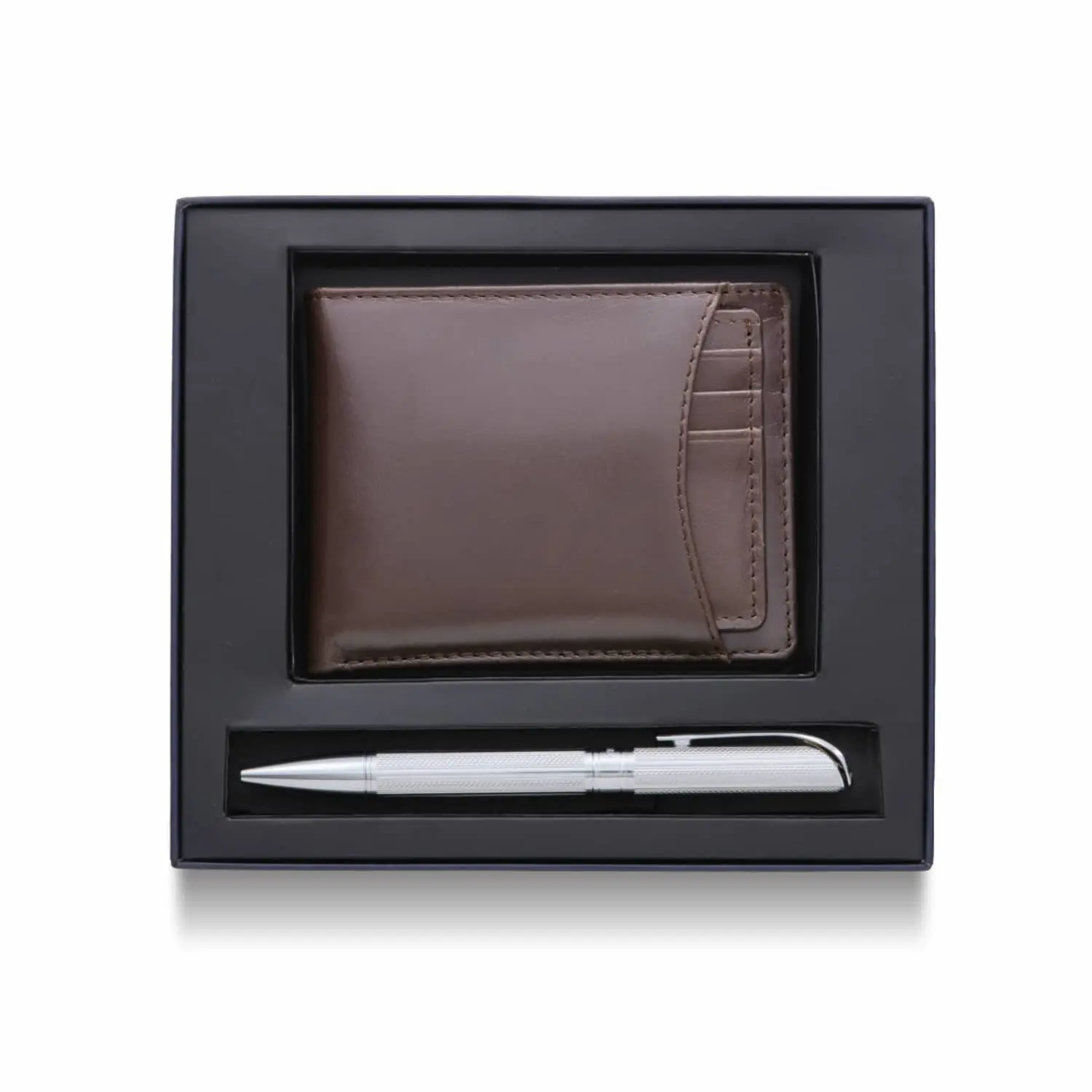 RefineScript - Brown Wallet & Pen Kit