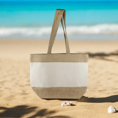 Laminated JUCO Beach Bags with Long Handles